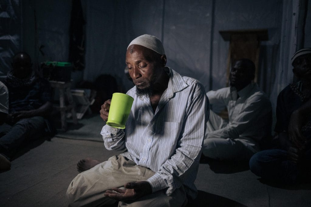person breaking the fast during Ramadan