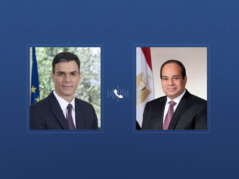 Egyptian President Abdel Fattah El Sisi and Spain Prime Minister Pedro Sánchez