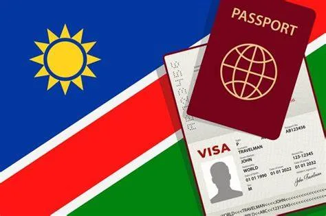 Namibia flag with passport