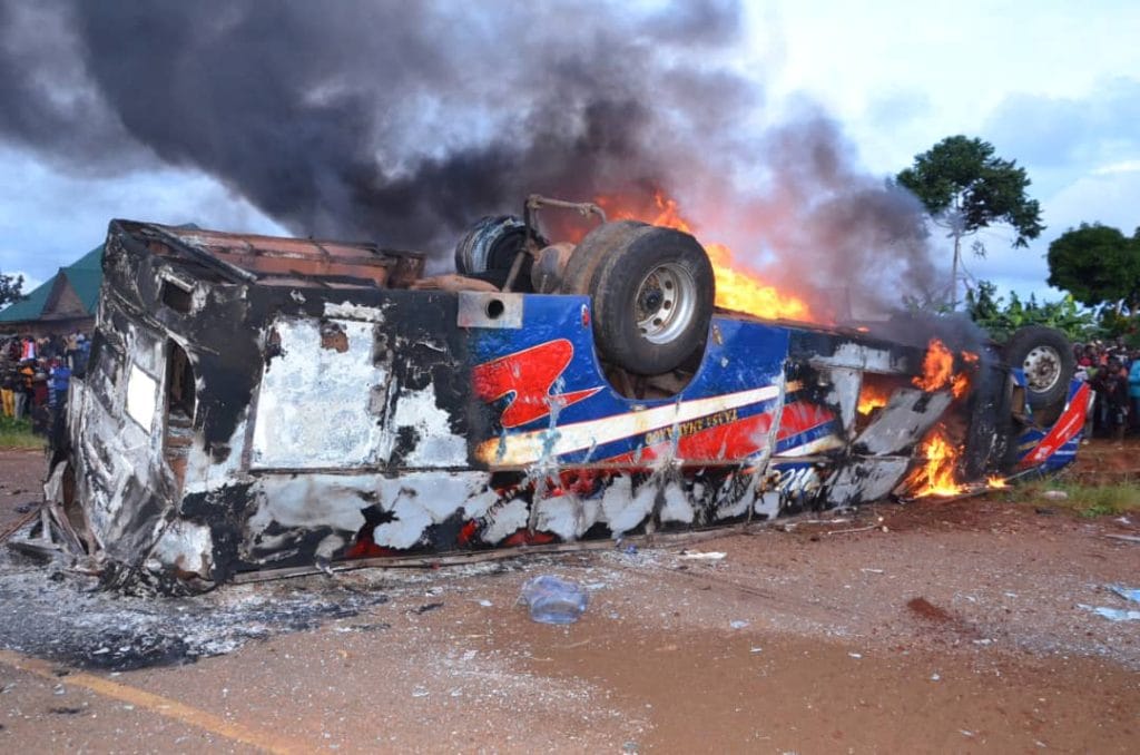 YY Bus catches fire in Buikwe